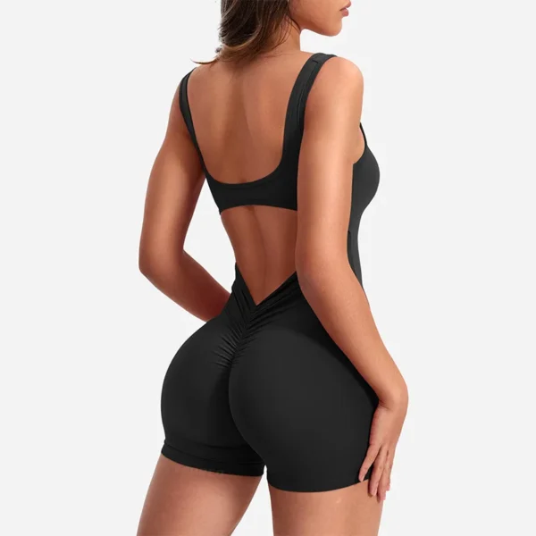 One-Piece Yoga Jumpsuit Skinny Short Sportswear Woman Gym Clothing Workout Clothes Fitness Stretch Bodysuit For Women tracksuit - Image 3