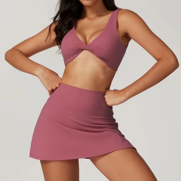 2 Pieces Women Yoga Set Zipper Long Sleeve Crop Top High Waist Leggings Sports Suits Workout Sportswear Gym Clothing Fitness