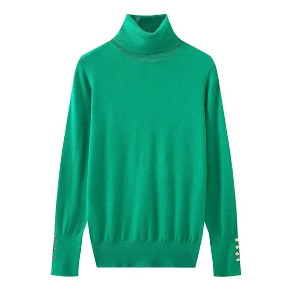 YENKYE Autumn 2023 Women Long Sleeve Basic Turtleneck Knit Sweater Casual Pullover Knitwear - Image 5