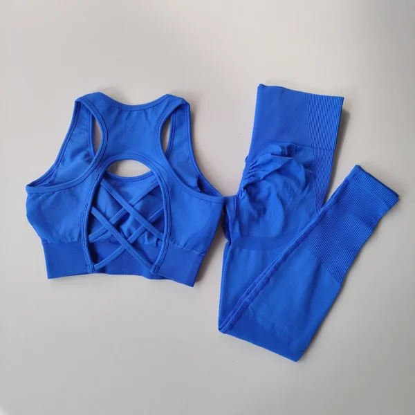 Seamless High Waist Leggings Tracksuit for Women, Yoga Sets, Sportswear, Workout, Sports Bra, Gym Clothing - Image 3