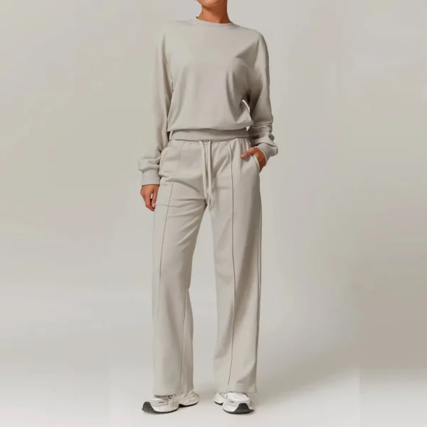 Women 2PCS Tracksuit Yoga Set Workout Sportswear Gym Clothing Fitness Long Sleeve Crop Top High Waist Sports Pants Sports Suits - Image 2
