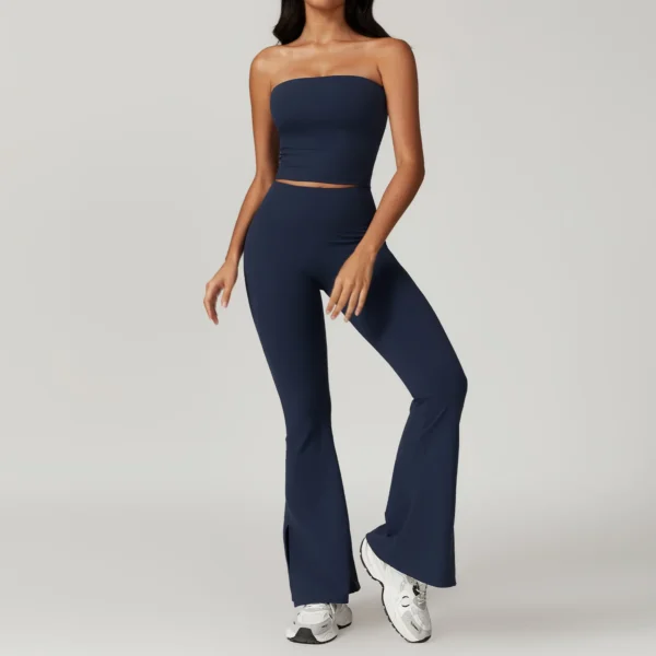 2PCS Yoga Set Gym Clothes Sportswear Yoga Suit For Women Fitness Set Tracksuits Sports Bra High Waist Leggings Gym Bell-bottoms - Image 2