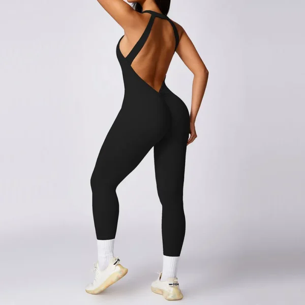 Romper Backless Set Workout Jumpsuit Fitness Bodysuit Siamese Sportswear Women Tracksuit Gym Clothes One-piece Playsuit Yoga Set - Image 5