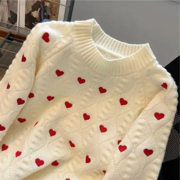 Pullovers Women Tops Knitted Round Neck Full Sleeve Casual Top Sweaters Jumpers Twist Elegant Splice Thick Warm Autumn Winter - Image 3