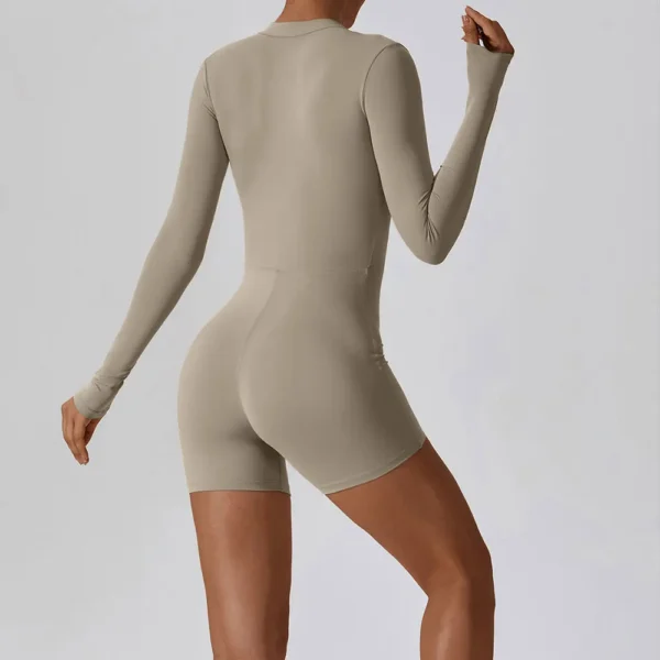 Zipper Long Sleeve Boilersuit Women's Workout Tracksuit Sportswear Yoga Set Dance Fitness Bodysuit Sexy Gym Clothes Yoga Suit - Image 6