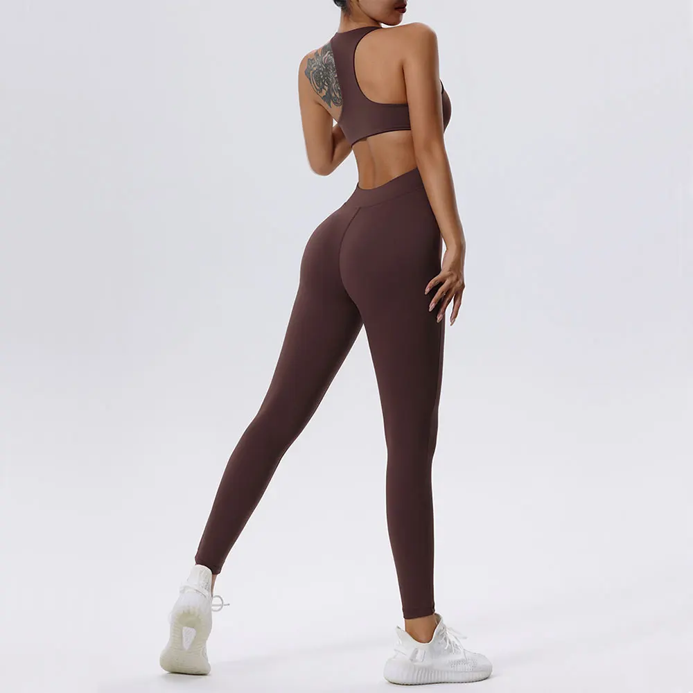 Women's Tracksuit Yoga Set Zipper Jumpsuits One Piece Fitness Sportswear Workout Rompers Sportswear Gym Set Workout Clothes - Image 6