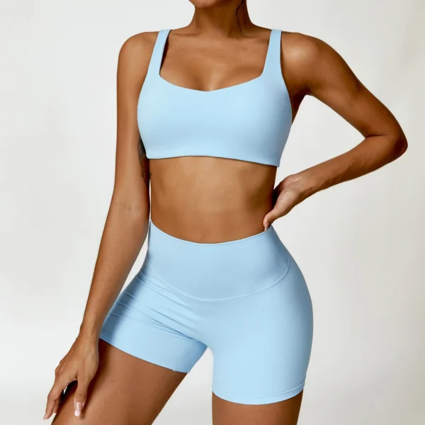 2PCS Yoga Set Women Gym Long Sleeve Sports Suits Fitness Bra Crop Top Workout Clothes Female Athletic Wear Legging Sportswear - Image 3