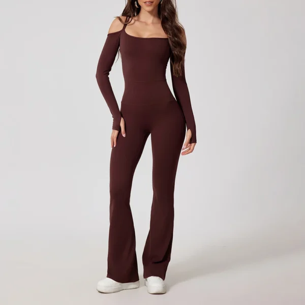 Yoga Jumpsuit Women's Gym Fitness Bodysuits Sports Overalls for Woman Tracksuit Yoga Clothing Female Flared Trousers Sportswear - Image 3