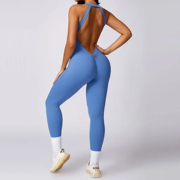 Romper Backless Set Workout Jumpsuit Fitness Bodysuit Siamese Sportswear Women Tracksuit Gym Clothes One-piece Playsuit Yoga Set - Image 2