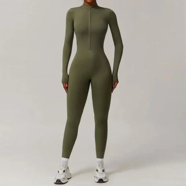 Winter Zipper Workout Jumpsuit Sports Overalls Women Gym Clothing Running Fitness Suit Gym Tracksuit Push Up Sportswear Yoga Set