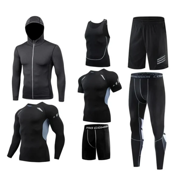 2025 Sports Suit Men's Running Sets Breathable Jogging Basketball Underwear Tights Sportswear Yoga Gym Fitness Tracksuit Clothes - Image 2