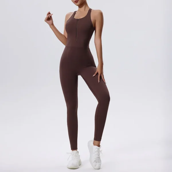 Zipper Yoga Set Women's Tracksuit Yoga Jumpsuits One Piece Workout Bodysuits Rompers Sportswear Gym Set Workout Clothes Women - Image 2