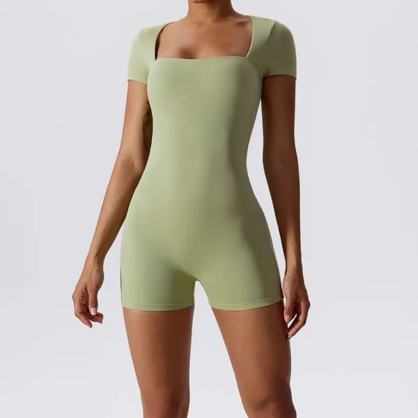Yoga Set Women Jumpsuits Short One Piece Sports Suit Short Sleeve Gym Clothes Push Up Training Fitness Yoga Bodysuit Sportswear - Image 2