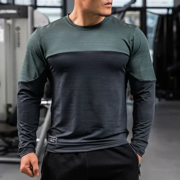 Mens Gym Compression Shirt Male Rashgard Fitness Long Sleeves Running Clothes Homme Tshirt Football Jersey Sportswear Dry Fit - Image 6