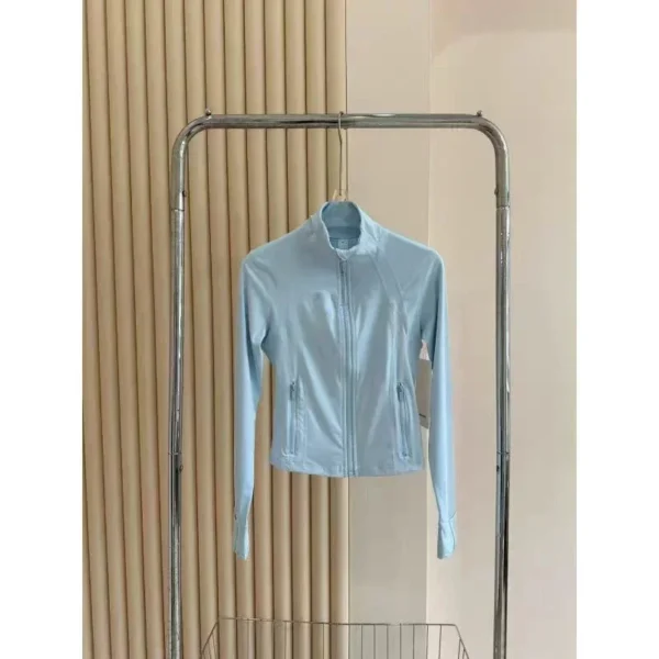 Women Cropped Define Jacket Spring and Autumn Tight-fitting Thin Sportswear Training Running Gym Yoga Cardigan Jacket Coat - Image 2