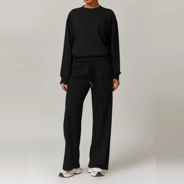 Women 2PCS Tracksuit Yoga Set Workout Sportswear Gym Clothing Fitness Long Sleeve Crop Top High Waist Sports Pants Sports Suits - Image 3
