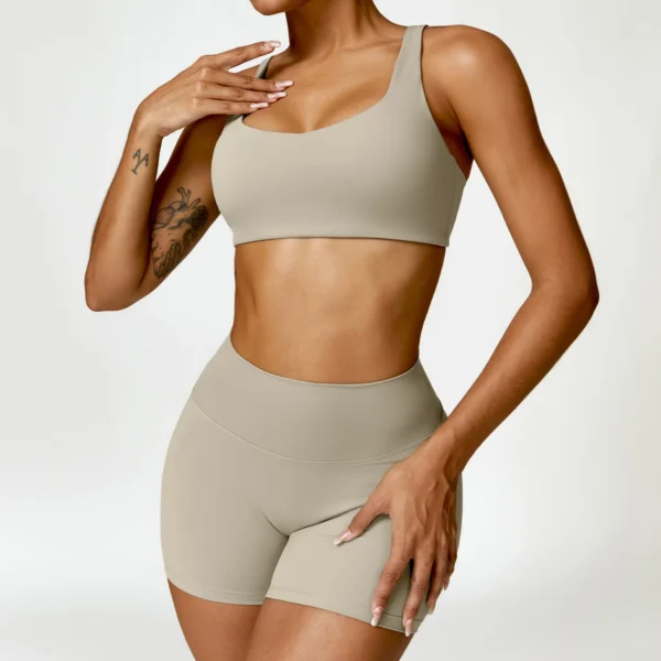2PCS Yoga Set Women Gym Long Sleeve Sports Suits Fitness Bra Crop Top Workout Clothes Female Athletic Wear Legging Sportswear - Image 4