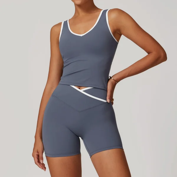Yoga Set 2 Pieces Workout Outfits Fitness Sportswear Gym Tracksuit High Waist Leggings Sports Bra Athletic Wear Women Clothes - Image 2