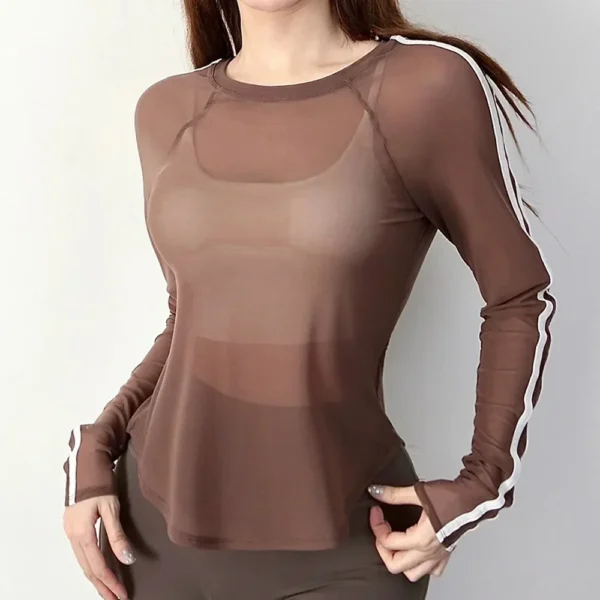Cloud Hide HOT Girl Sports Shirts Women Top Fashion Yoga T-Shirts Gym Lady Workout Cover-up Autumn Long Sleeve Blouse Sportswear - Image 3
