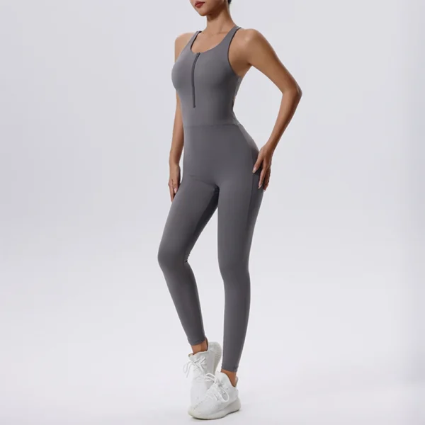 Women Sexy Backless Yoga Jumpsuit Sportswear Workout Bodysuits Fitness Rompers One-Piece Sleeveless Gym Set Sports Clothing - Image 5