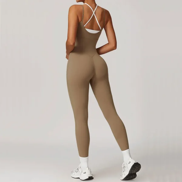 Sexy Women's Clothes Yoga Set Color Blocking Jumpsuits One Piece Fitness Rompers Sleeveless Sportswear Gym Set Workout Tracksuit - Image 3