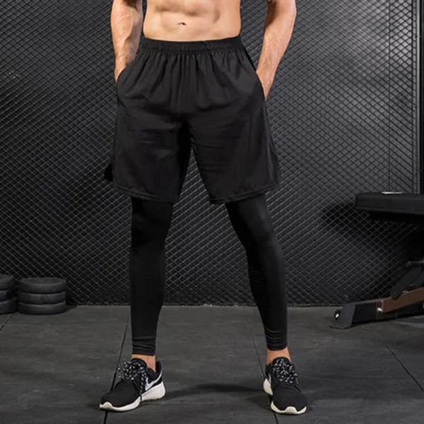 Men's Sport Pants 2 in1 Training Athletic Tracksuits Sportswear Workout Male Jogging Trousers Gym Fitness Running Pants Men