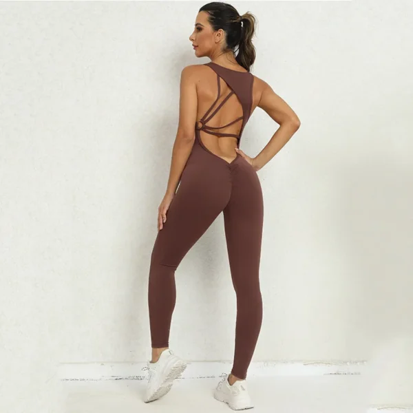 Backless Yoga Jumpsuits Sports Fitness One-Piece Yoga Sleeveless Workout Clothes Running Sportswear Tight Training Tracksuits - Image 4