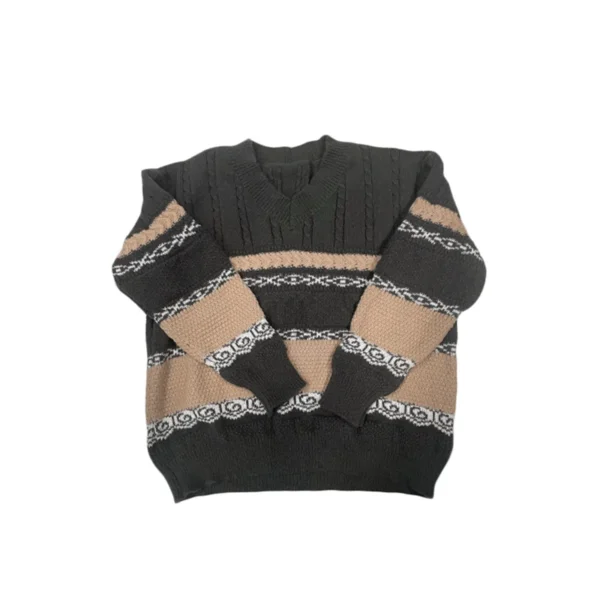 Lamuusaa y2k Sweater Women Aesthetic Tops Grunge Striped V Neck Long Sleeve Oversized Knitted Pullover 2000s Streetwear - Image 3