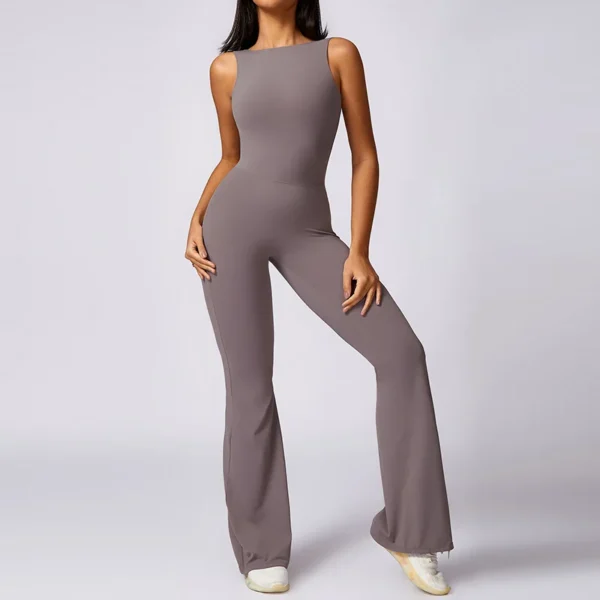 Open Back Hollow-Out Sleeveless Yoga Suit Jumpsuit Yoga Set Fitness Sportswear Workout Set Gym Clothes One-Piece Sports Jumpsuit - Image 2