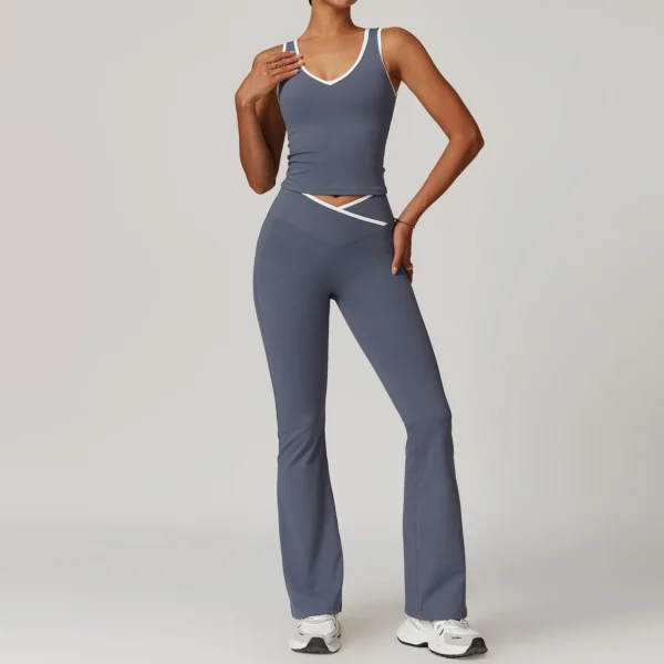 Yoga Set 2 Pieces Workout Outfits Fitness Sportswear Gym Tracksuit High Waist Leggings Sports Bra Athletic Wear Women Clothes