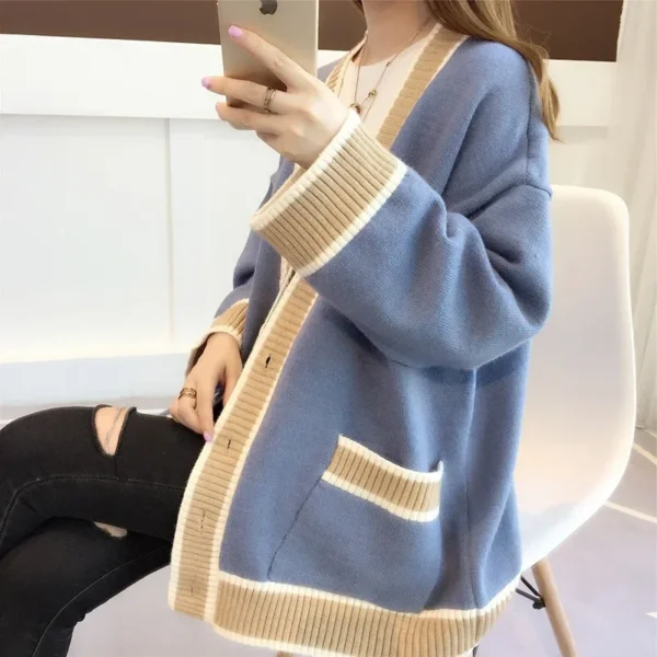 Autumn Winter Kintted Cardigan Women Long Jacket White Crochet Loose Long Sleeve Woman Sweater Warm Jumper Causal Cardigans - Image 4