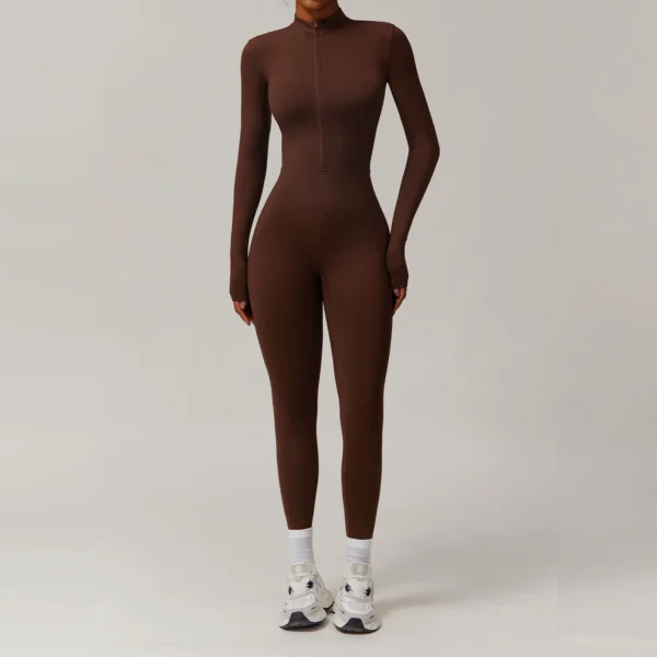 Winter Zipper Workout Jumpsuit Sports Overalls Women Gym Clothing Running Fitness Suit Gym Tracksuit Push Up Sportswear Yoga Set - Image 2