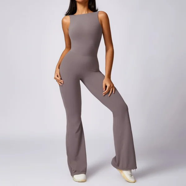 Sexy V Back Jumpsuit Gym Set Women Sports Jumpsuit Women Training Yoga Suit Fitness Rompers Stretch Workout Bodysuits Sportswear - Image 4