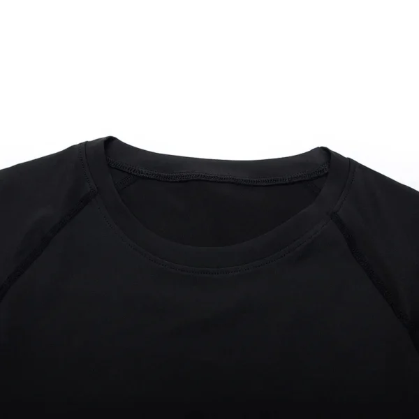 Men's Compression Short Sleeve T-shirt Fitness Running Basketball Gym Sportswear Seamless Close-fitting Black Sports Tight Tops - Image 3