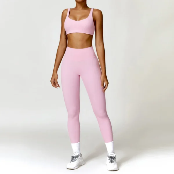 Women Tracksuit Yoga Set 2PCS Sportswear Workout Clothes Athletic Wear Gym Legging Fitness Bra Crop Top Long Sleeve Sports Suits - Image 6