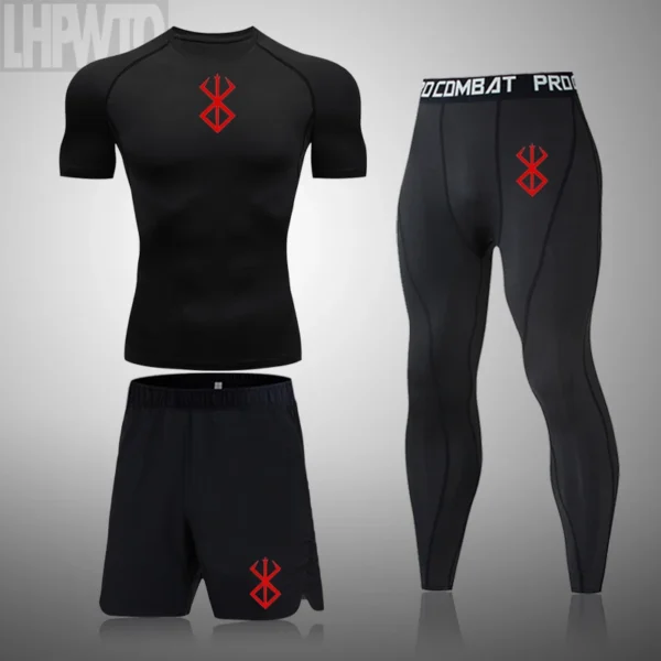 New Men's Compression Sportswear Suit Tight Sports Yoga Sets Workout Jogging MMA Fitness Clothing Tracksuit Pants Sporting