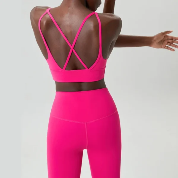 Women Two Pieces Fitness Yoga Set Buttery Soft Stretch Fabric Gym Suit Slim Fit Breathable Quick Dry Sportswear Workout Clothes - Image 2