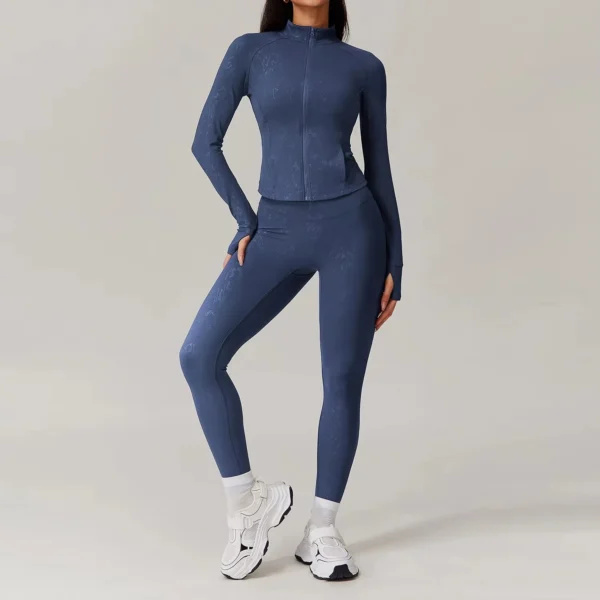 Fitness Set 2Pcs Sports Set Women Workout Suit Quick-Drying Yoga Clothes Gym Jackets Sportswear Female Running Jackets Set Women - Image 3
