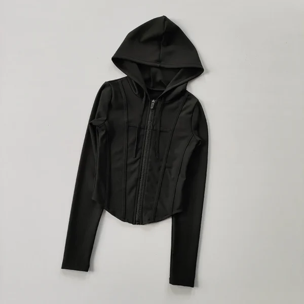 Women Hooded Running Jackets Cycling Coat Yoga Clothing Jogging Shirt Tights Thin Outdoor Sports Clothes Sportswear - Image 5