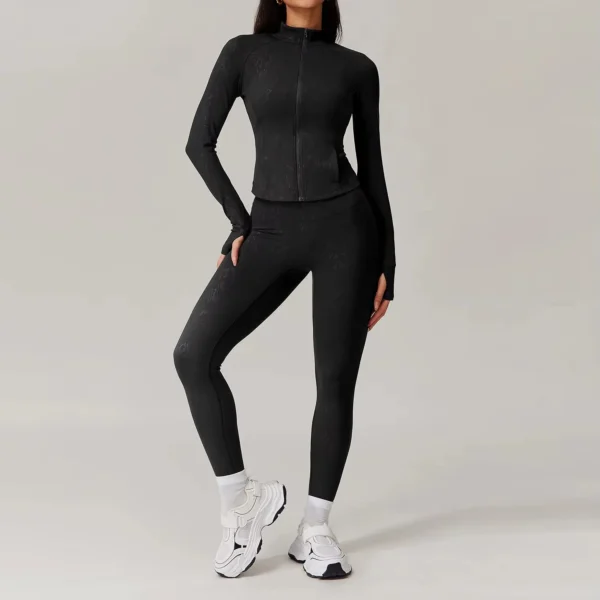 Fitness Set 2Pcs Sports Set Women Workout Suit Quick-Drying Yoga Clothes Gym Jackets Sportswear Female Running Jackets Set Women - Image 6