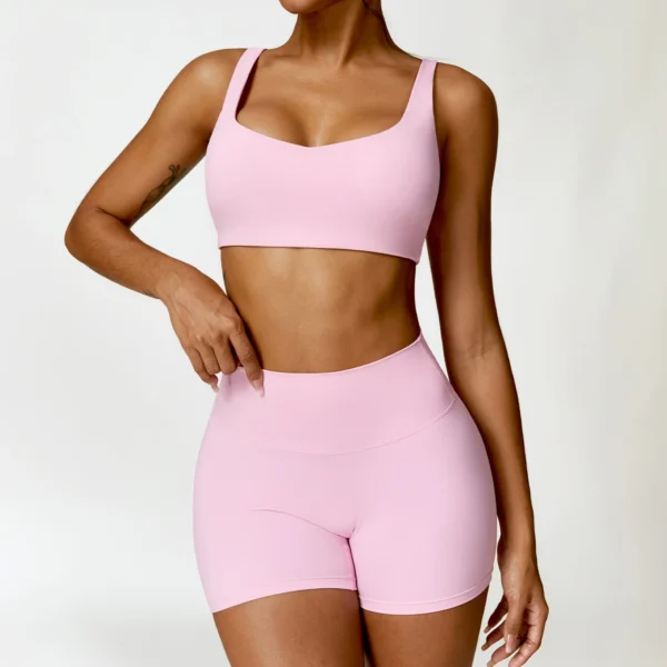 2PCS Yoga Set Women Gym Long Sleeve Sports Suits Fitness Bra Crop Top Workout Clothes Female Athletic Wear Legging Sportswear - Image 5