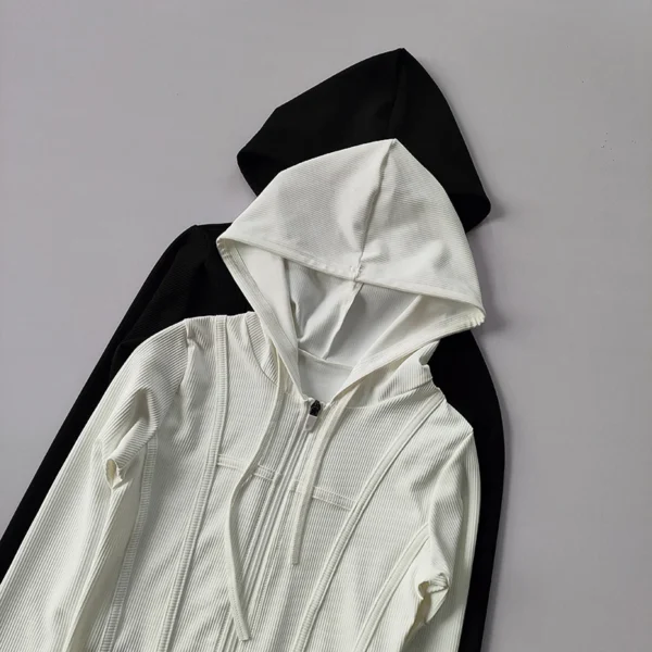 Women Hooded Running Jackets Cycling Coat Yoga Clothing Jogging Shirt Tights Thin Outdoor Sports Clothes Sportswear - Image 6
