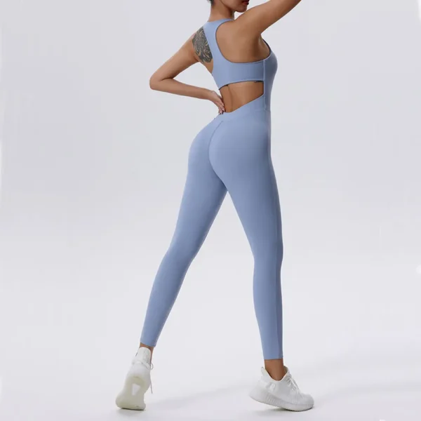 Zipper Yoga Set Women's Tracksuit Yoga Jumpsuits One Piece Workout Bodysuits Rompers Sportswear Gym Set Workout Clothes Women - Image 3