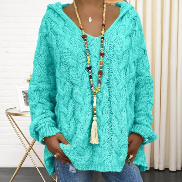 Classic Pullover Sweater Ribbed Thermal Warm Women Pullover Solid Simple Elegant Knitted Sweater - Image 6