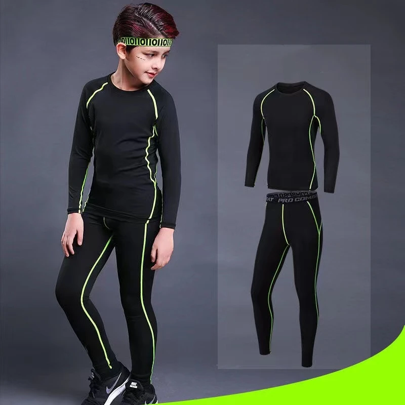 Kids Sports Running Set 2024 Boy Jogging Basketball Underwear Sportswear Gym Tights Breathable Soccer Tracksuit Training Clothes - Image 6