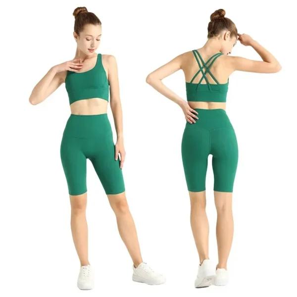 2 piece Sportswear Yoga Sets Breathable Fitness Suit Leggings And Tops Fitness Sports Suits Pilates Running Women's Tracksuit - Image 3