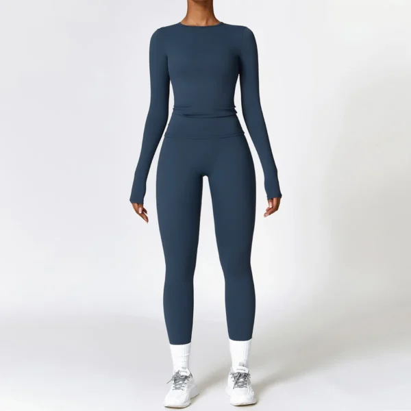 2/3PCS Yoga Set Women Workout Set Seamless Sportswear Gym Clothing Fitness Long Sleeve Crop Top High Waist Leggings Sports Suits