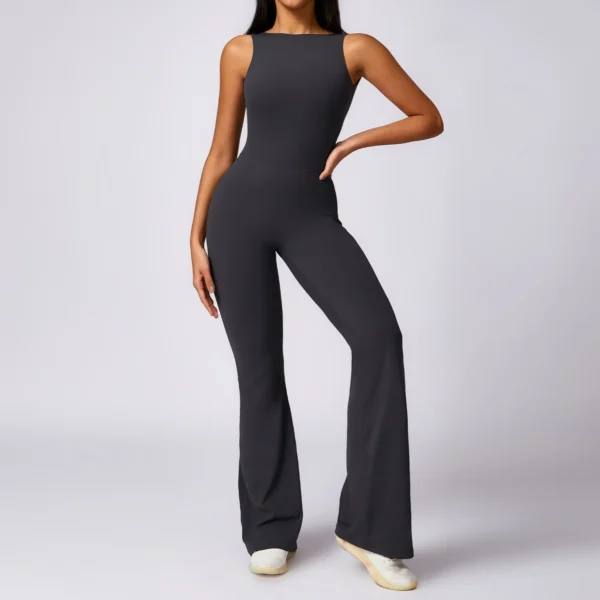 Sexy V Back Jumpsuit Gym Set Women Sports Jumpsuit Women Training Yoga Suit Fitness Rompers Stretch Workout Bodysuits Sportswear - Image 3