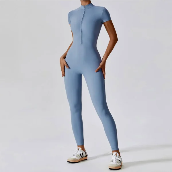 Women's tracksuit Yoga Set Yoga Jumpsuits One Piece Workout Short Sleeve Rompers Sportswear Gym Set Workout Clothes for Women - Image 4
