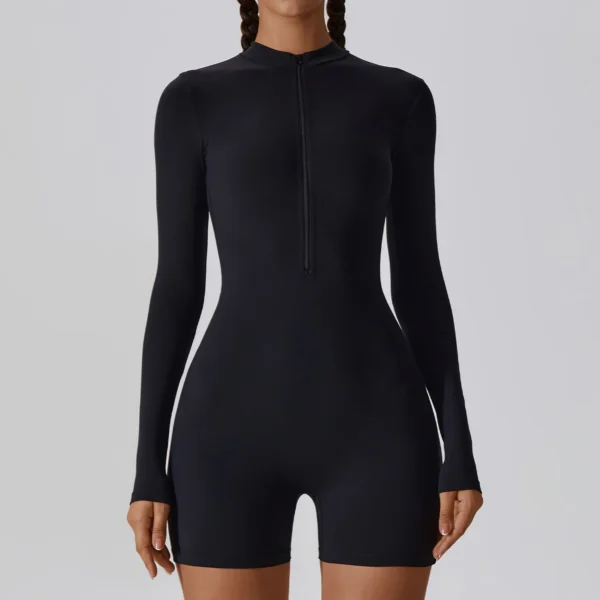 Zipper Long Sleeve Boilersuit Women's Workout Tracksuit Sportswear Yoga Set Dance Fitness Bodysuit Sexy Gym Clothes Yoga Suit - Image 4